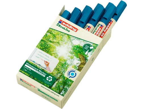 Rotulador Edding 28 para pizarra blanca ecoline 90% reciclado color azul punta 28-03, imagen 5 mini