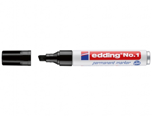Rotulador Edding marcador permanente 1 negro punta biselada 5 mm 1-01, imagen 2 mini