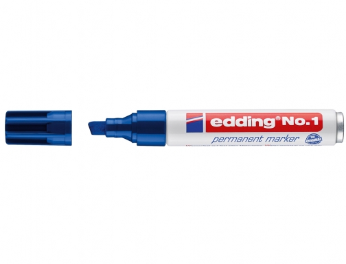 Rotulador Edding marcador permanente 1 azul punta biselada 5 mm recargable 1-03, imagen 2 mini