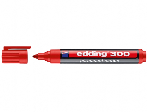 Rotulador Edding marcador permanente 300 rojo punta redonda 1,5-3 mm recargable 300-02, imagen 2 mini
