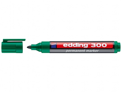 Rotulador Edding marcador permanente 300 verde punta redonda 1,5-3 mm recargable 300-04, imagen 2 mini