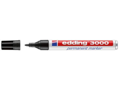 Rotulador Edding marcador permanente 3000 negro punta redonda 1,5-3 mm recargable 3000-01, imagen 2 mini