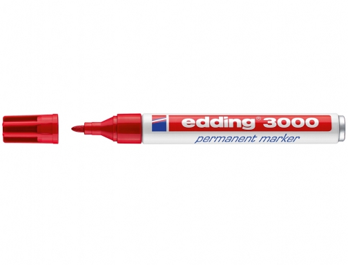 Rotulador Edding marcador permanente 3000 rojo punta redonda 1,5-3 mm recargable 3000-02, imagen 2 mini
