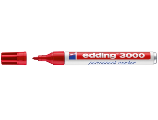 Rotulador Edding marcador permanente 3000 rojo punta redonda 1,5-3 mm recargable 3000-02, imagen 2 mini