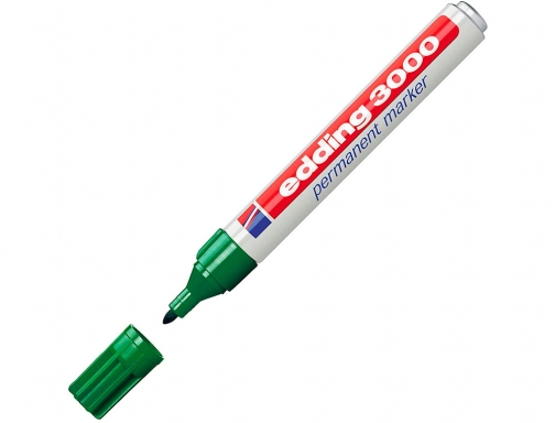 Rotulador Edding marcador permanente 3000 n.4 verde punta redonda 1,5-3 mm blister E-3000 1-04, imagen 3 mini