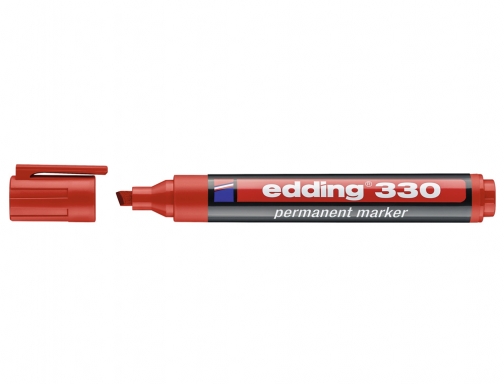 Rotulador Edding marcador permanente 330 rojo punta biselada 1-5 mm recargable 330-02, imagen 2 mini