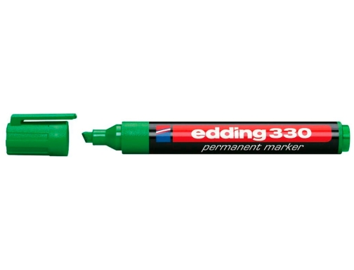 Rotulador Edding marcador permanente 330 verde punta biselada 1-5 mm recargable 330-04, imagen 2 mini