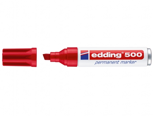 Rotulador Edding marcador permanente 500 rojo punta biselada 7 mm 500-02, imagen 2 mini