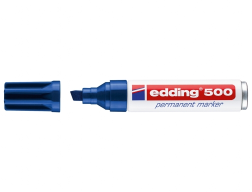Rotulador Edding marcador permanente 500 azul punta biselada 7 mm recargable 500-03, imagen 2 mini