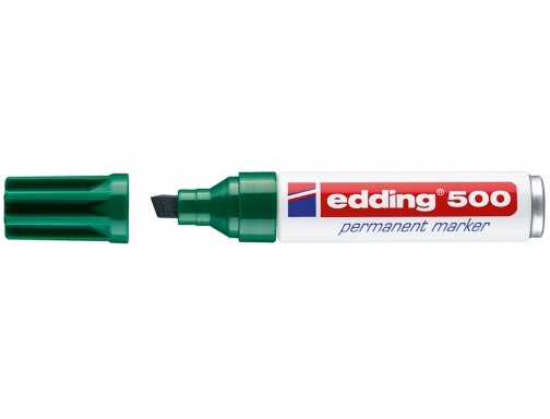 Rotulador Edding marcador permanente 500 verde punta biselada 7 mm 500-04, imagen 2 mini