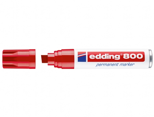 Rotulador Edding marcador permanente 800 rojo punta biselada 12 mm recargable 800-02, imagen 2 mini