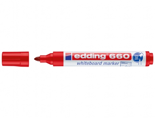 Rotulador Edding para pizarra blanca 660 color rojo punta redonda 1,5-3 mm 660-02, imagen 2 mini