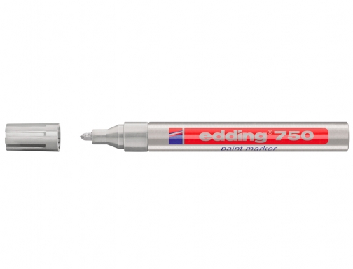 Rotulador Edding punta fibra 750 plata punta redonda 2-4 mm 750-54, imagen 2 mini