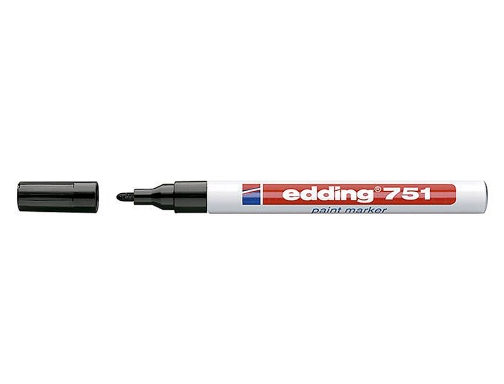 Rotuladores permanentes opacos Edding 751 negrod punta fina 1 a 2 mm 751-01, imagen 2 mini