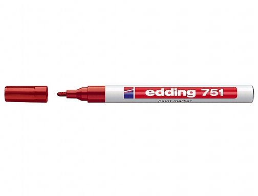Rotulador Edding punta fibra 751 rojo punta redonda 1-2 mm 751-02, imagen 2 mini