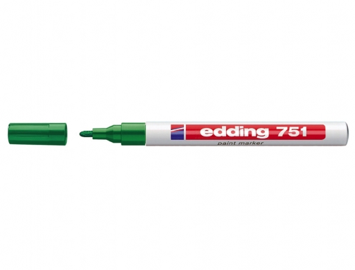 Rotulador Edding punta fibra 751 verde punta redonda 1-2 mm 751-04, imagen 2 mini