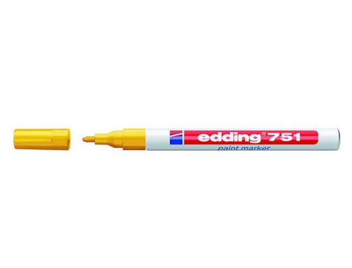 Rotulador Edding punta fibra 751 amarillo punta redonda 1-2 mm 751-05, imagen 2 mini
