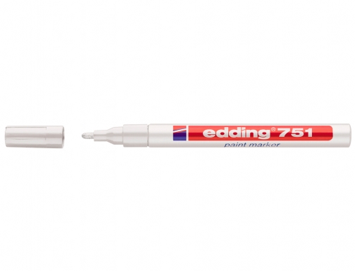 Rotulador Edding punta fibra 751 blanco punta redonda 1-2 mm 751-49, imagen 2 mini