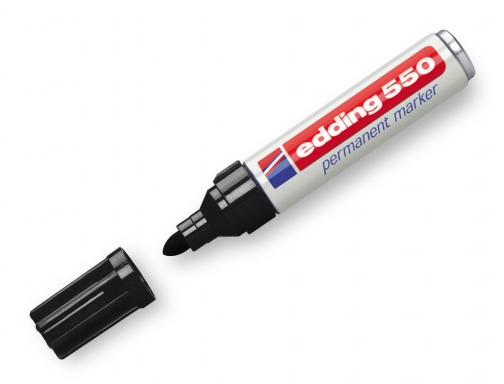 Rotulador Edding punta fibra permanente 550 negro n.1 punta redonda 550-01, imagen 2 mini
