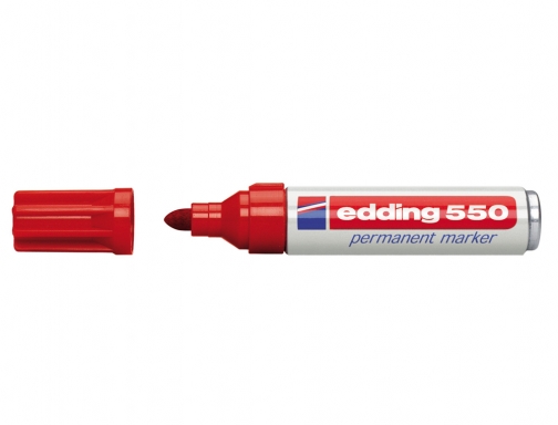 Rotulador Edding punta fibra permanente 550 rojo n.2 punta redonda recargable 550-02, imagen 2 mini