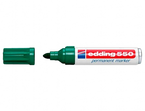 Rotulador Edding punta fibra permanente 550 verde n.4 punta redonda recargable 550-04, imagen 2 mini