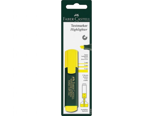 Rotulador Faber-Castell fluorescente textliner 48-07 amarillo blister de 1 unidad 145099 , amarillo fluor, imagen 2 mini