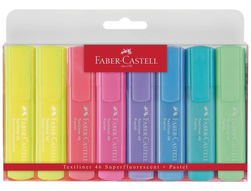 Rotulador faber fluorescente 1546 color pastel estuche 8 unidades surtidas Faber-Castell 154681 , surtidos, imagen 2 mini