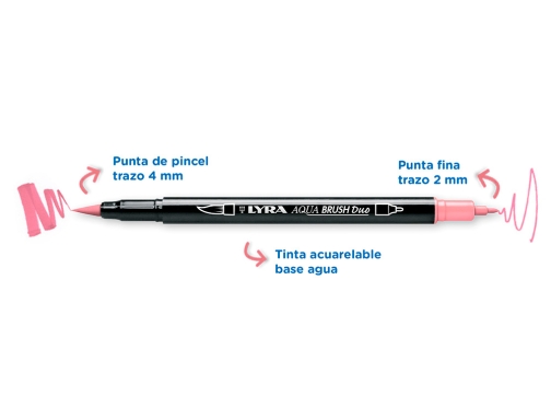 Rotulador Lyra aqua brush acuarelable doble punta y pincel tonos pastel blister L6521061 , 6 colores, imagen 4 mini