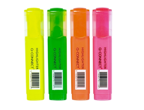 Rotulador Q-connect fluorescente surtido caja de 4 unidades colores surtidos KF01116, imagen 5 mini