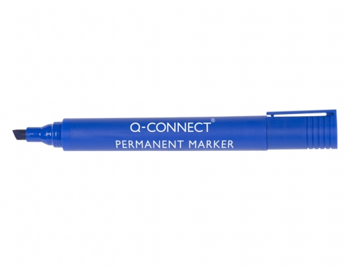 Rotulador Q-connect marcador permanente azul punta biselada 5 mm KF26043, imagen 2 mini