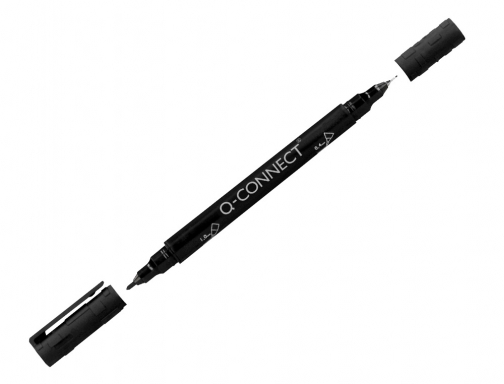 Rotulador Q-connect marcador permanente doble punta color negro 4 mm y 1 KF11343, imagen 3 mini