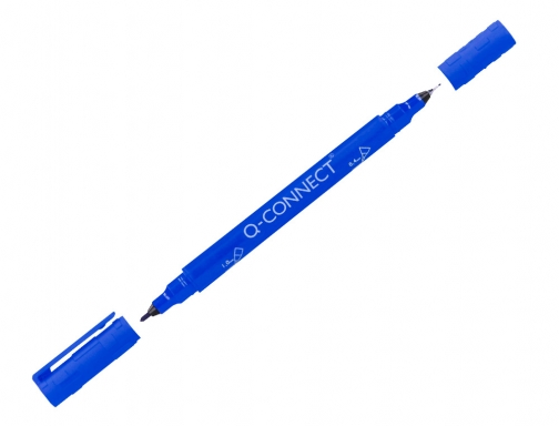 Rotulador Q-connect marcador permanente doble punta color azul 0,4 mm y 1 KF11344, imagen 3 mini
