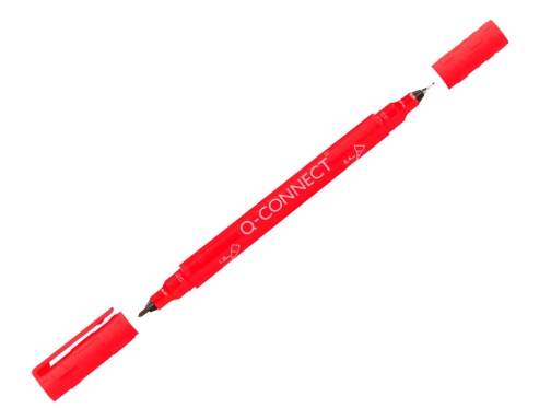 Rotulador Q-connect marcador permanente doble punta color rojo 0,4 mm y 1 KF11345, imagen 3 mini