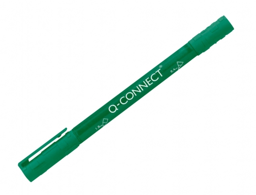 Rotulador Q-connect marcador permanente doble punta color verde 0,4 mm y 1 KF11346, imagen 4 mini