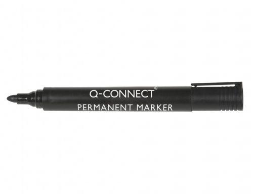 Rotulador Q-connect marcador permanente negro punta redonda 3 mm KF26045, imagen 2 mini