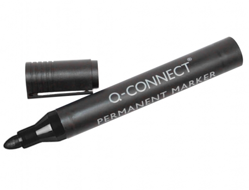 Rotulador Q-connect marcador permanente negro punta biselada 5.0 mm KF26042