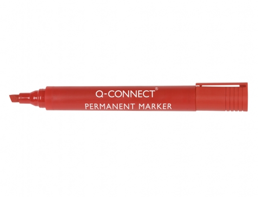 Rotulador Q-connect marcador permanente rojo punta biselada 5 mm KF26044, imagen 2 mini