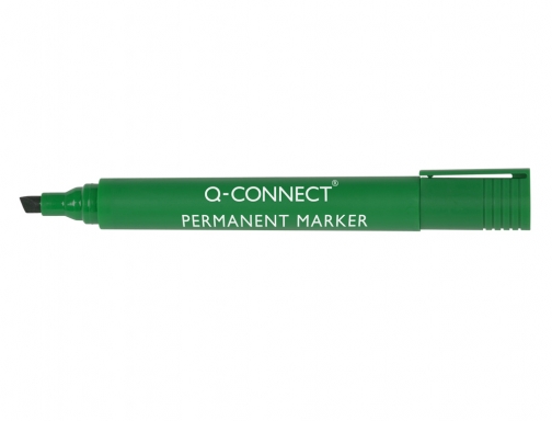 Rotulador Q-connect marcador permanente verde punta biselada 5 mm KF01774, imagen 2 mini
