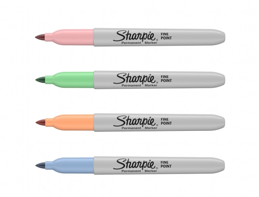 Rotulador Sharpie permanente fino blister 4 unidades colores pastel surtidos 2065402, imagen 3 mini