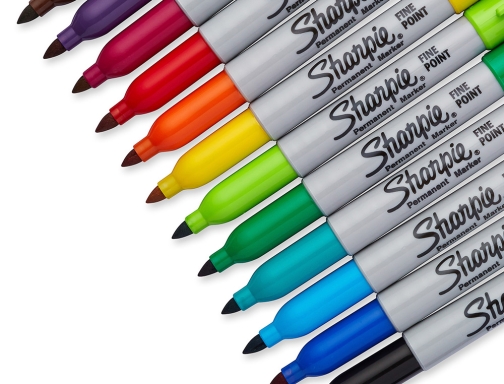 Rotulador Sharpie permanente fino blister 12 unidades colores surtidos 2065404, imagen 3 mini