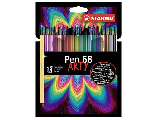 Rotulador Stabilo acuarelable pen 68 estuche carton de 18 unidades colores surtidos 6818-22-6, imagen 3 mini