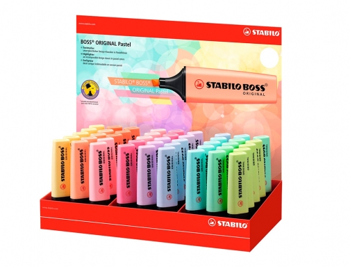 Rotulador Stabilo boss fluorescente 70 pastel expositor de 45 unidades colores surtidos 70 45-4, imagen 2 mini