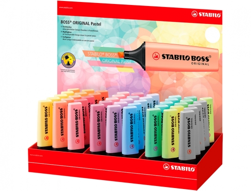 Rotulador Stabilo boss fluorescente 70 pastel expositor de 45 unidades colores surtidos 70 45-4, imagen 3 mini