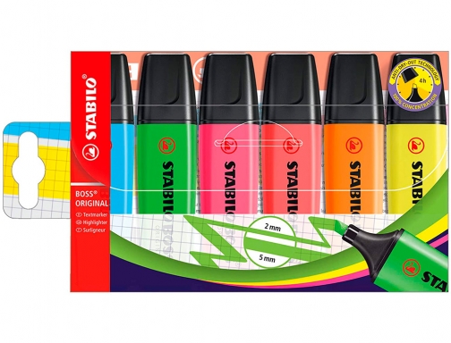 SET 6 COLORES ROTULADORES FLUORESCENTES FABER-CASTELL