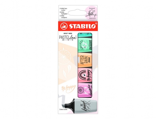 Rotulador Stabilo boss mini pastel love estuche de 6 unidades colores surtidos 07 06-29, imagen 2 mini