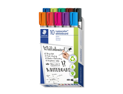 Rotulador Staedtler lumocolor 351 para pizarra blanca punta redonda 2 mm recargable 351 B10 , surtidos, imagen 3 mini