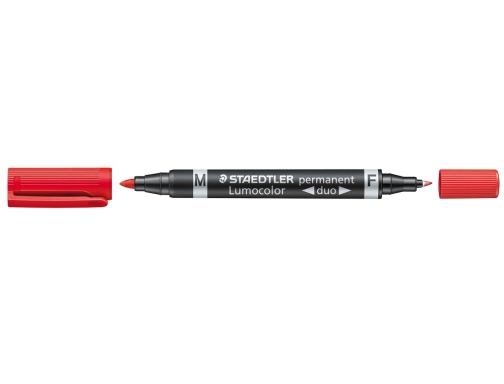 Rotulador Staedtler lumocolor permanente duo 348 rojo punta f 0,6 mm punta 3482, imagen 2 mini