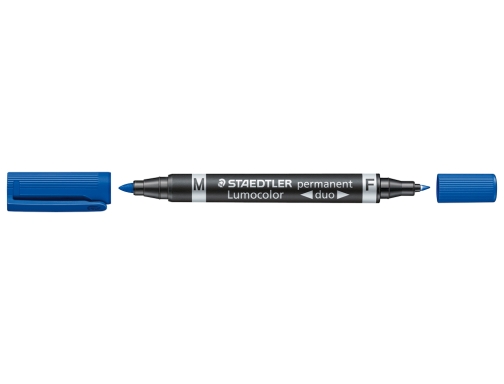 Rotulador Staedtler lumocolor permanente duo 348 azul punta f 0,6 mm punta 3483, imagen 2 mini