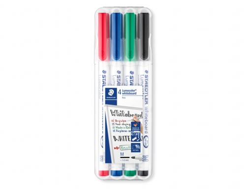 Rotulador Staedtler lumocolor retroproyeccion punta de fibra permanente 318 wp estuche 4 318 WP4 , 4 colores, imagen 2 mini