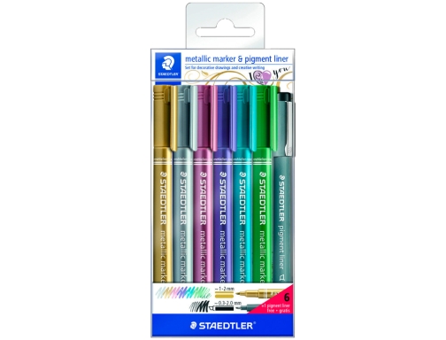 Rotulador Staedtler de metal 8323 blister de 6 unidades colores surtidos + 8323-SWP6P, imagen 2 mini